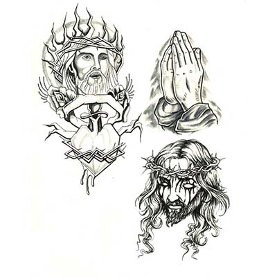 Religious designs Fake Temporary Water Transfer Tattoo Stickers NO.10589